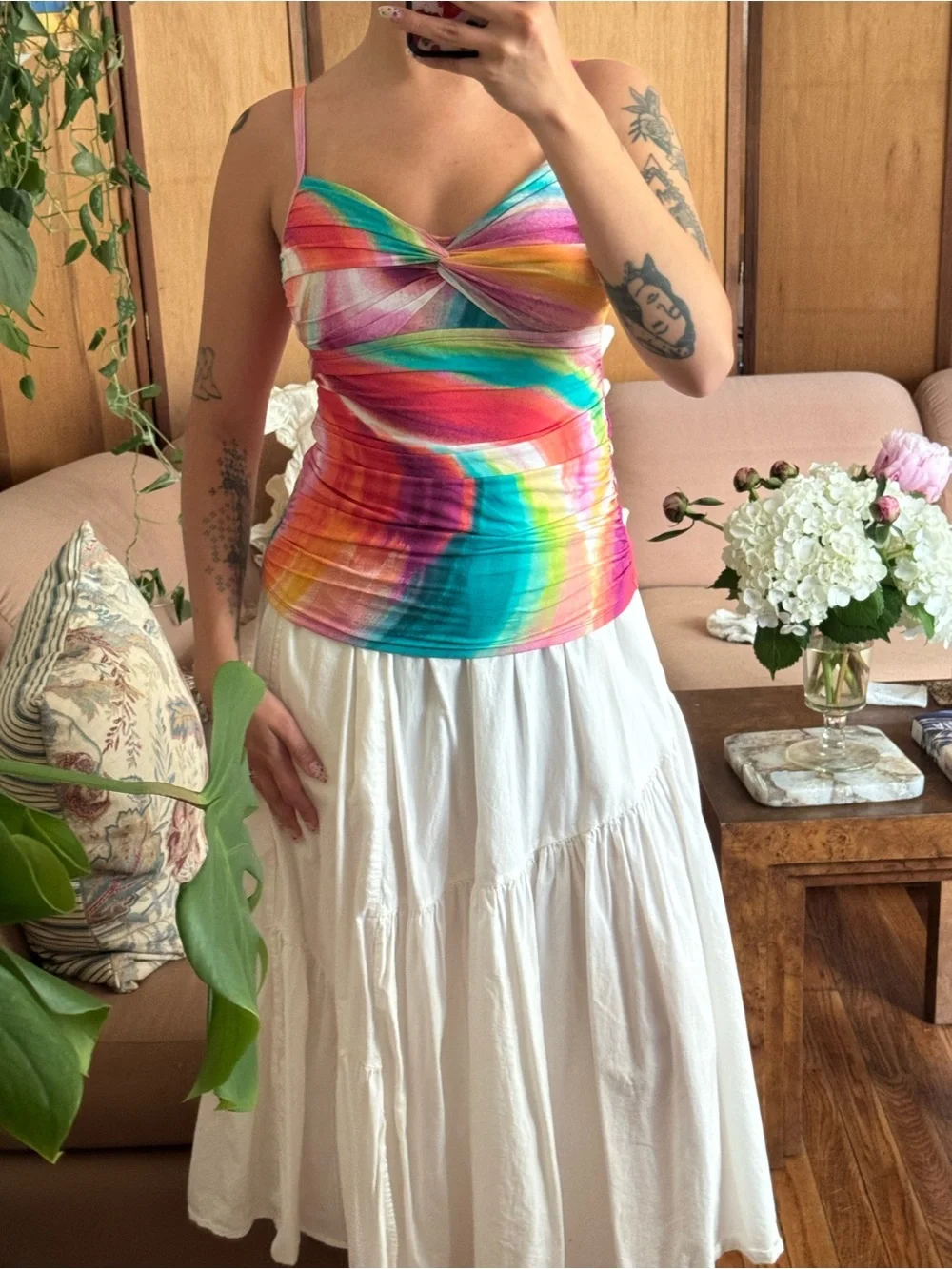 Bleu Rod Beattie Rainbow Multicolor Tankini Top